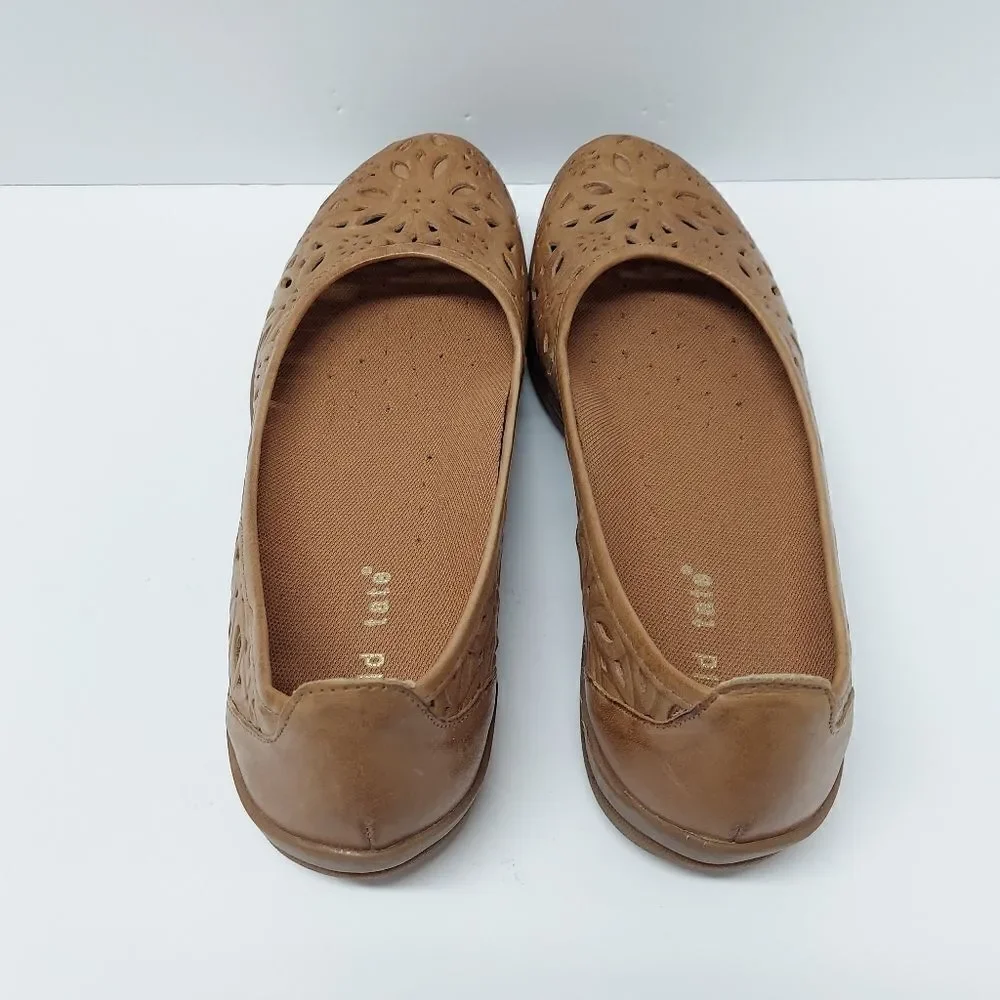 David Tate Sela Laser Cut Perforated Ballet Flats Size 9.5M